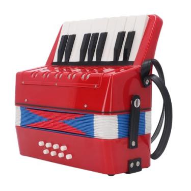 Imagem de Acordeão de Piano, Acordeão de Piano de 17 Teclas, Som Cada Vez Mais Suave para Melhorar a Sensação de Ritmo (Vermelho)
