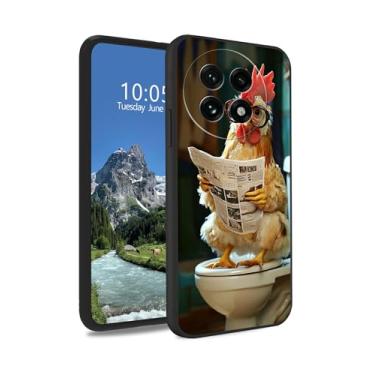 Imagem de DIGTIALL Capa de TPU para OnePlus 13 Slim Black Soft TPU Silicone à prova de choque antiderrapante Capa protetora adequada para mulheres e homens para OnePlus 13, frango com óculos