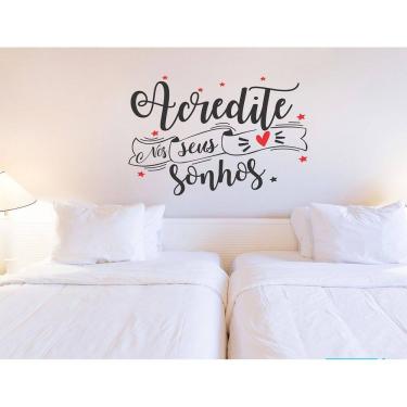 Imagem de Adesivo Decorativo De Parede Frase Acredite Nos Sonhos Sala