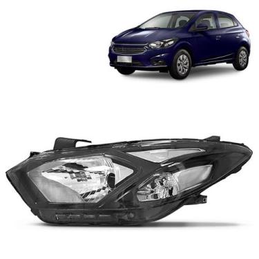 Imagem de Farol Onix Prisma 2017 2018 2019 Manual Friso Preto Com Led - TYC, Esq