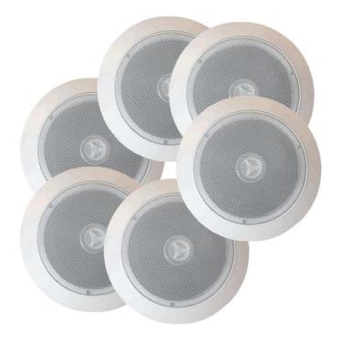 Imagem de Kit 6 arandelas coaxiais orion redonda branca