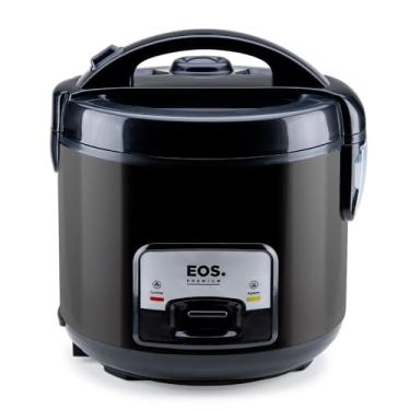 Imagem de Panela Elétrica de Arroz Eos 5 Xícaras Inox All Black com Tampa de Vidro Clear Glass Epa05pp 220v