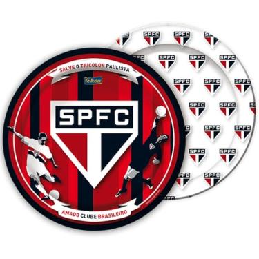 Imagem de Prato São Paulo Festcolor Vermelho/Preto