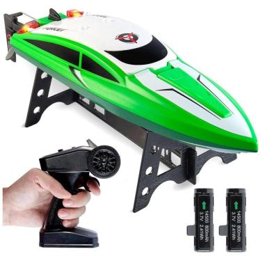 Imagem de H102 Barco de Controle Remoto para Adultos até 32km por hora, Recarregável, FORCE1, Verde
