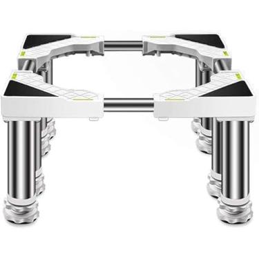 Imagem de Base de secadora ajustável com 4/8/12 pés fortes universal máquina de lavar e geladeira comprimento de rack alto/largura 45-65 cm altura 24-27 cm bandejas de chão grande recipiente externo para
