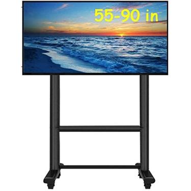 Imagem de WYUYIWH Suporte universal de TV com rodinhas para TV móvel para TV de tela plana de 150 a 220 cm, suporte de TV com altura ajustável para quarto, sala de estar, escritório