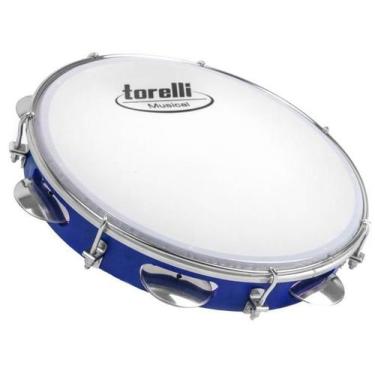 Imagem de Pandeiro Tp309 Torelli 10'' Injetado P.leitosa +capa Luxo
