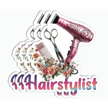 Imagem de Adesivo de cabeleireiro 3 peças - adesivo de cabeleireiro - adesivo de salão de beleza - adesivo de cosmetologia - adesivo para garrafa de água - laptop - caderno