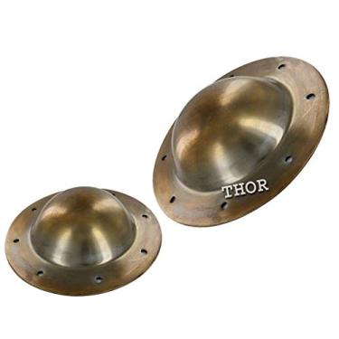 Imagem de THOR INSTRUMENTS Medieval Viking Antigo 14 g Função de Formação de Javali Umbo Shield Boss Rústico Vintage Decoração de Casa Presentes, Latão antigo, 8"