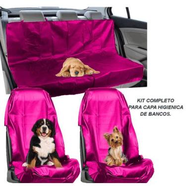 Imagem de KIT CONJUNTO COMPLETO ROSA BANCOS DIANTEIRO E TRASEIRO Capa PROTETORA 