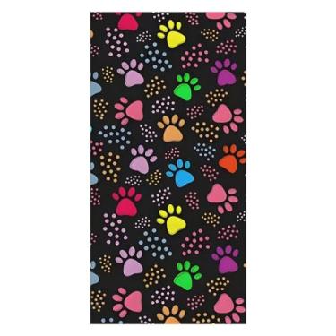 Imagem de GANMP Toalha de praia com pegadas coloridas 76.2 cm x 152.4 cm microfibra livre de areia secagem rápida viagem para adultos adolescentes e crianças