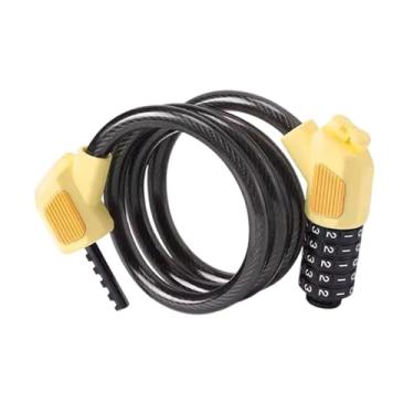 Imagem de menolana 5 dígitos Código de bicicleta Bloqueio de cabine de segurança Equipamento de trava, Amarelo