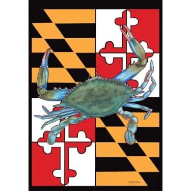 Imagem de Bandeira de jardim Briarwood Lane Maryland Summer Crabs náutico 31,75 x 45,72 cm