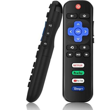 Imagem de Controle remoto de substituição universal para Roku TV, compatível com TVs TCL/Onn/Hisense/Philips/Sharp/Westinghouse/Insignia etc R0KU (não é compatível com RokuStick e Box)