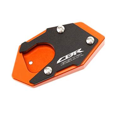 Imagem de Acc-Creativity Suporte lateral para pé de motocicleta ampliador lateral placa de extensão compatível com HONDA CB650R CBR650R 2019-2020 (CBR650R, laranja)