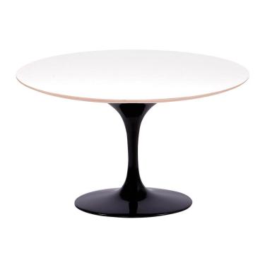 Imagem de Mesa Saarinen Oval Fórmica Branca 235x122cm - Base Preta