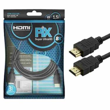 Imagem de Cabo Hdmi Classic 2 1 8K Hdr 1 5 Metros 19P Pix 018 1015 Bag