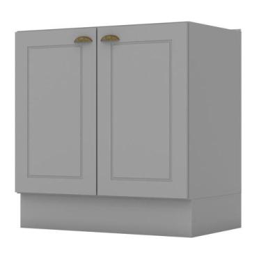 Imagem de Balcão 2 Portas 80cm Americana Cinza - Móveis Henn, Cinza