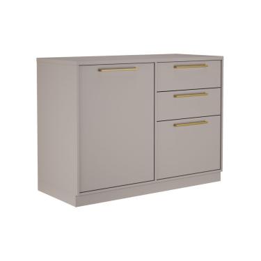 Imagem de Balcão 1 Porta 3 Gavetas 120cm Com Tampo E Dobradiças Slow Motion Essence - Itatiaia Fendi