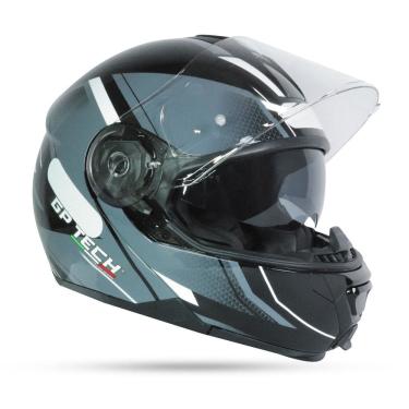 Imagem de Capacete Gp Tech A118 Sv Elite Articulado Preto/Cinza