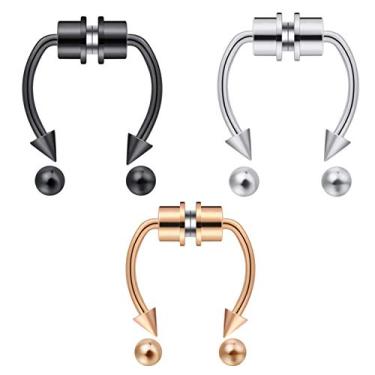 Imagem de outerunner Anel de nariz falso, piercing de septo, magnético, argola de nariz, anéis de septo falsos sem piercing Multicor