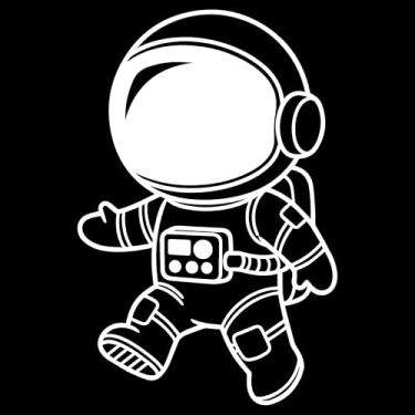 Imagem de Adesivo ASTRONAUTA Ideal para notebook carro portas vidros Paredes Quarto Infantil vários tamanhos (BRANCO, 10x15,2cm)