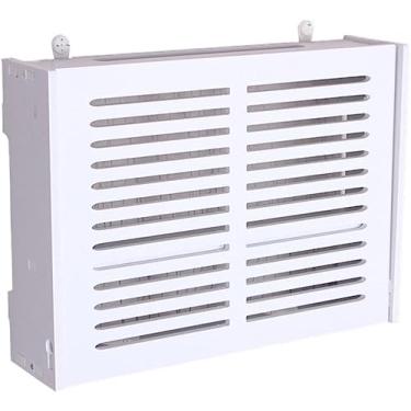 Imagem de Roteador Prateleira Armazenamento Caixa Prateleira Wifi Montada Na Parede Fio Armazenamento Caixa Abrigo Decorativo Prateleira Set-top Box Rack, White, 42x11x31cm