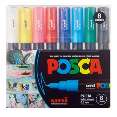 Imagem de Marcador, Uni-Ball, Uni Posca, PC-1M, 8 Cores