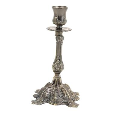 Imagem de Ｂｅｓｇａ Suporte de vela de metal para candelabro, peça central, castiçal simples, suporte decorativo para velas, para decoração de bar, mesa de jantar, Ciano Antigo