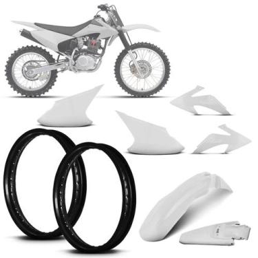 Imagem de Kit Plástico Crf 230f 2008 À 2014 - Pro tork, Branco, Par de aros