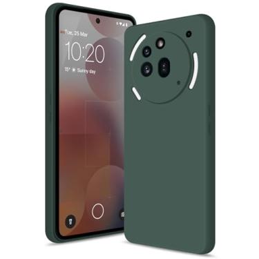 Imagem de Btstring Capa para Nothing Phone 3A Pro, capa de silicone macio com proteção de câmera atualizada, capa fina à prova de choque com forro de microfibra antiarranhões, verde