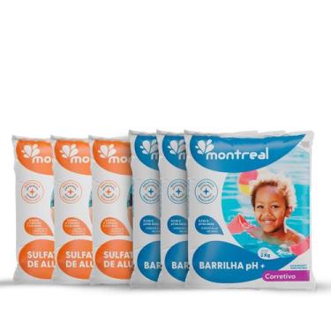 Imagem de Conjunto 3 Elevador de Ph Barrilha Montreal 2kg 3 Sulfato de Aluminio 