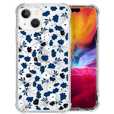 Imagem de Capa para iPhone 15 Plus, azul e branco, lírio do vale, capas transparentes com estampa fofa para meninas e homens, fina, macia, à prova de choque