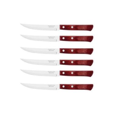 Imagem de Conjunto de Facas para Churrasco Tramontina 5", Vermelho, 6