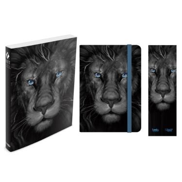 Imagem de Kit Leão Grafite - Moleskine + Bíblia Brochura NVT + Marca Página