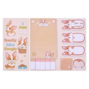 Imagem de Tretdaity Conjunto de notas adesivas de volta às aulas em vários tamanhos para quadro-negro, cadernos, paredes, blocos autoadesivos, material escolar para estudantes, professores, presente (Corgis)