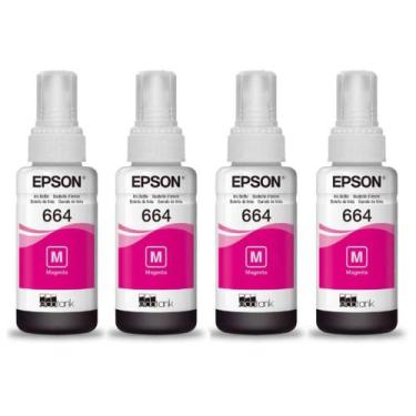 Imagem de Kit Tinta Original L1300 L365 L380 L565 L455 L375 L395 T664 Magenta
