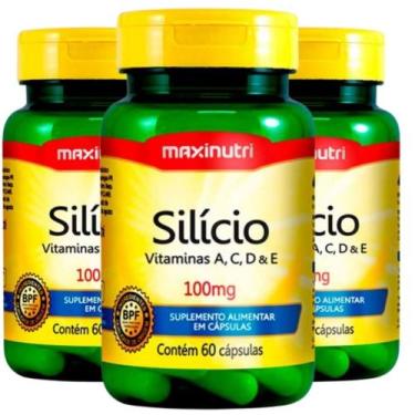Imagem de KIT 3X Silício 100% IDR + Vitaminas 60 cápsulas - Maxinutri