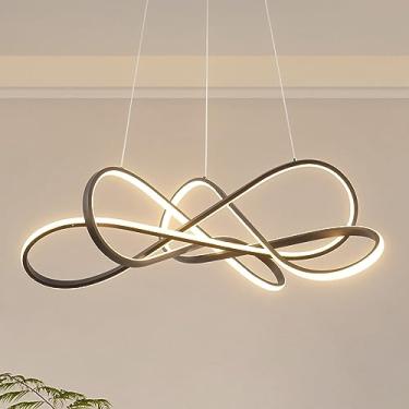 Imagem de LOFAHS Lustre Moderno De Led, Luminária Alumínio Pintada Preto, Pendente Com 3 Luzes, Inteligente Regulável Controle Remoto E Aplicativo (26" 55 W, Pintado)