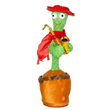 Imagem de Cacto Dançante Musical Falante Dança Repete Brinquedo Usb Modelo Saxofone