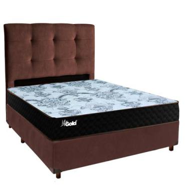 Imagem de Cama Box + Colchão Casal Molas Ensacadas Life Gold Paropas + Cabeceira