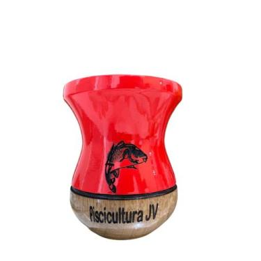 Imagem de Cuia vermelha feita de madeira imbuia - DOSUL