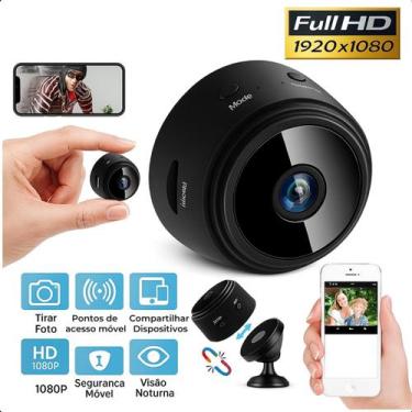 Imagem de Mini câmera espiã A9 visão noturna HD 1080p sensor presença - ROMI