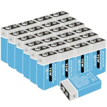 Imagem de YKM Pacote com 24 baterias de 9 V bateria de 9 volts para detector de fumaça abridor de porta de garagem pedais de guitarra bateria de alarme de fumaça