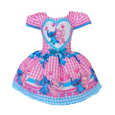Imagem de Vestido Luxo Temático Infantil Festa Junina São João Quadrilha Xadrez 