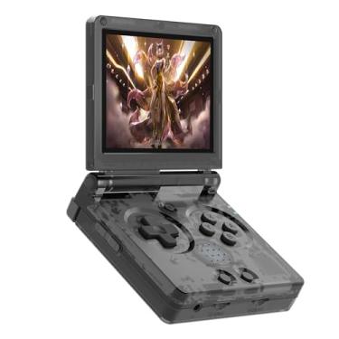 Imagem de RG35XXSP Flip Handheld Game Console 3.5 inch IPS Clamshell Video Gaming Console Linux System with 128G TF Card Online Play pre-Install Games(Black Transparent)