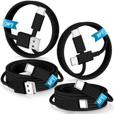 Imagem de Cabo de carregamento Carplay USB C para iPhone 16 15 Pro Max, pacote com 4 [3/3/6/6FT] 60W USB C para cabo USB C e cabo USB A para USBC de carregamento rápido tipo C para iPhone 16/15 P ro Max Plus