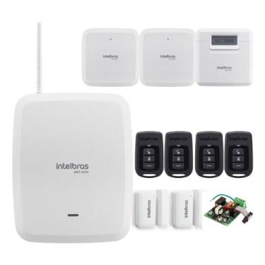 Imagem de Kit Alarme Intelbras AMT 8000 Sem Fio Com Módulo Telefone Fixo e 2 Sir