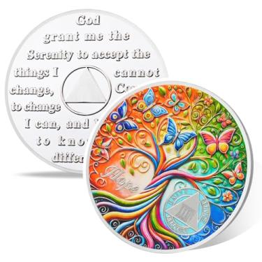 Imagem de Tree of Life Moeda de sobriedade de 34 anos, fichas AA Golden Hope, Addiction Recovery Thirty-Four Year Sober Chip, Celebrating Recovery Anniversary Token, Narcóticos Anônimos Sobriedade Presentes