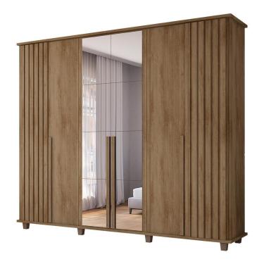 Imagem de Roupeiro 6 Portas Potenza Cinamomo Com Espelho